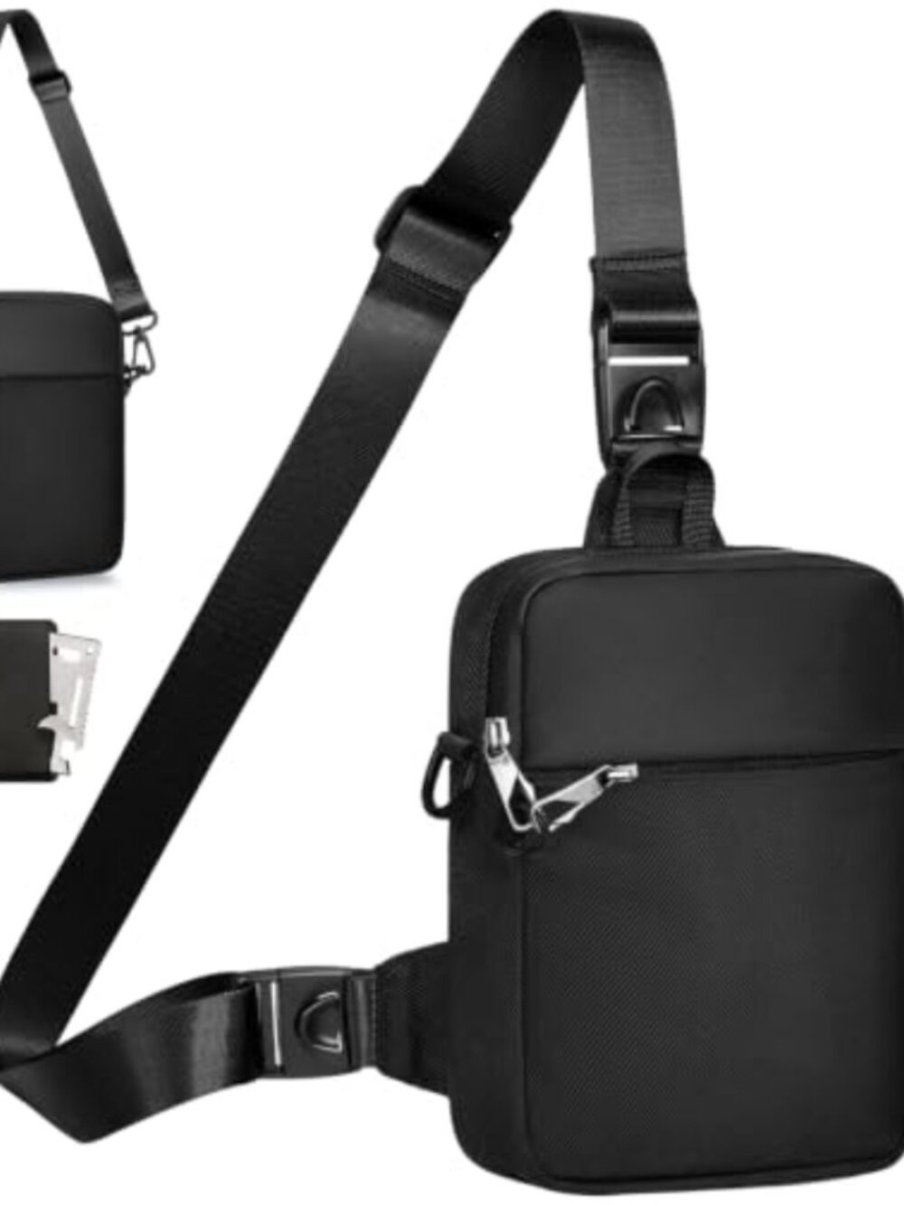 Anti-Theft Sling Bag RFID Blocking Nylon Crossbody for Travel Running